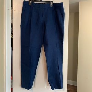The Limited navy blue linen cropped pants